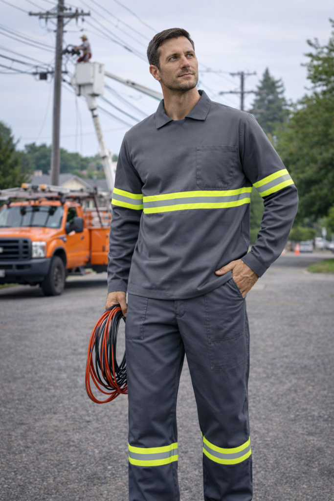 Conjunto em Brim Luza Uniformes Profissionais