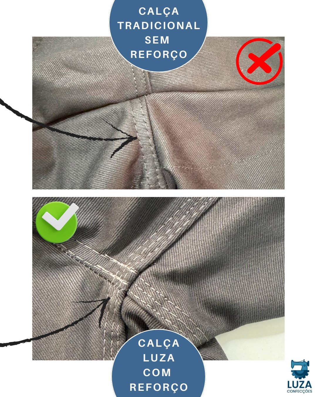 Calca de Brim Uniforme Operacional com Refoco Luza Confeccoes 1