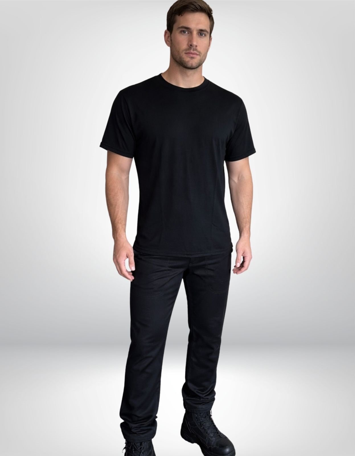 Conjunto Uniforme Operacional Calca de Brim Camiseta PV Manga Curta sem Faixa Refletiva 2