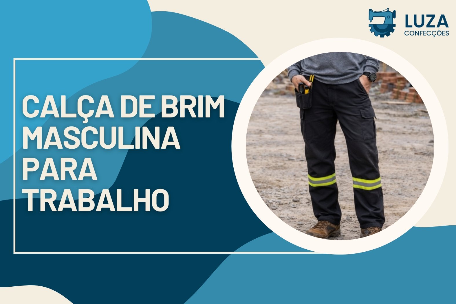 Calça de Brim Masculina para Trabalho