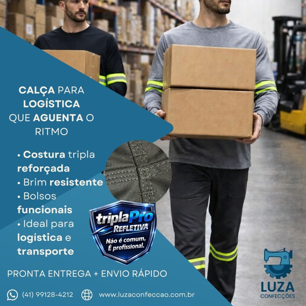Calca de brim para logistica