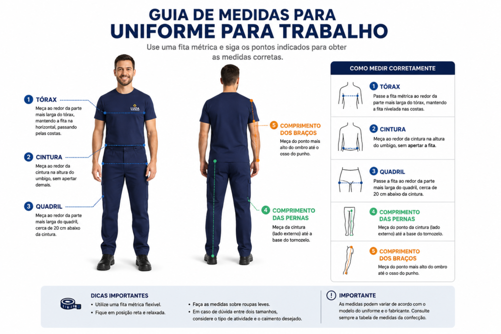 Tamanho Certo de Uniforme para Trabalho
