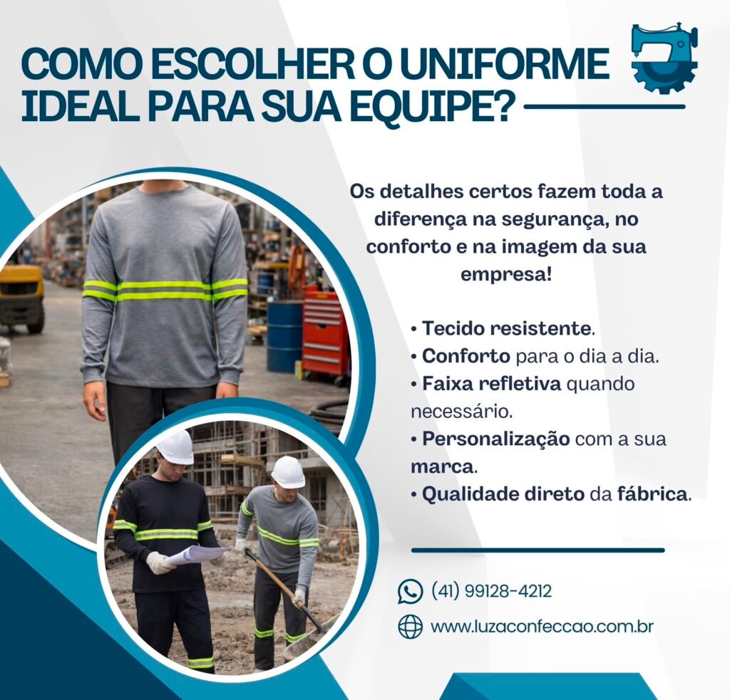 Uniforme para Empreiteiras: Como Escolher Uniformes Resistentes, Profissionais e com Excelente Custo-Benefício 3 Uniforme Profissional para Construcao Civil