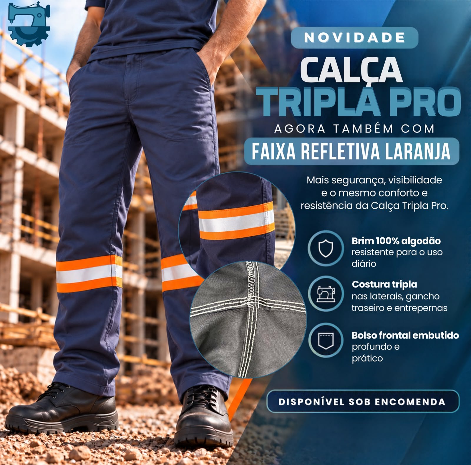 Calça de Brim Masculina Uniforme 32 Uniformes Profissionais em Curitiba - Luza Confecções