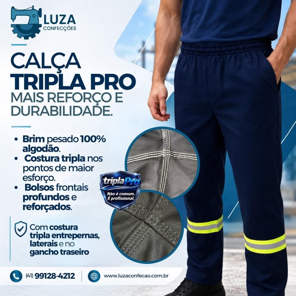 Costura Reforcada em Uniformes de Brim