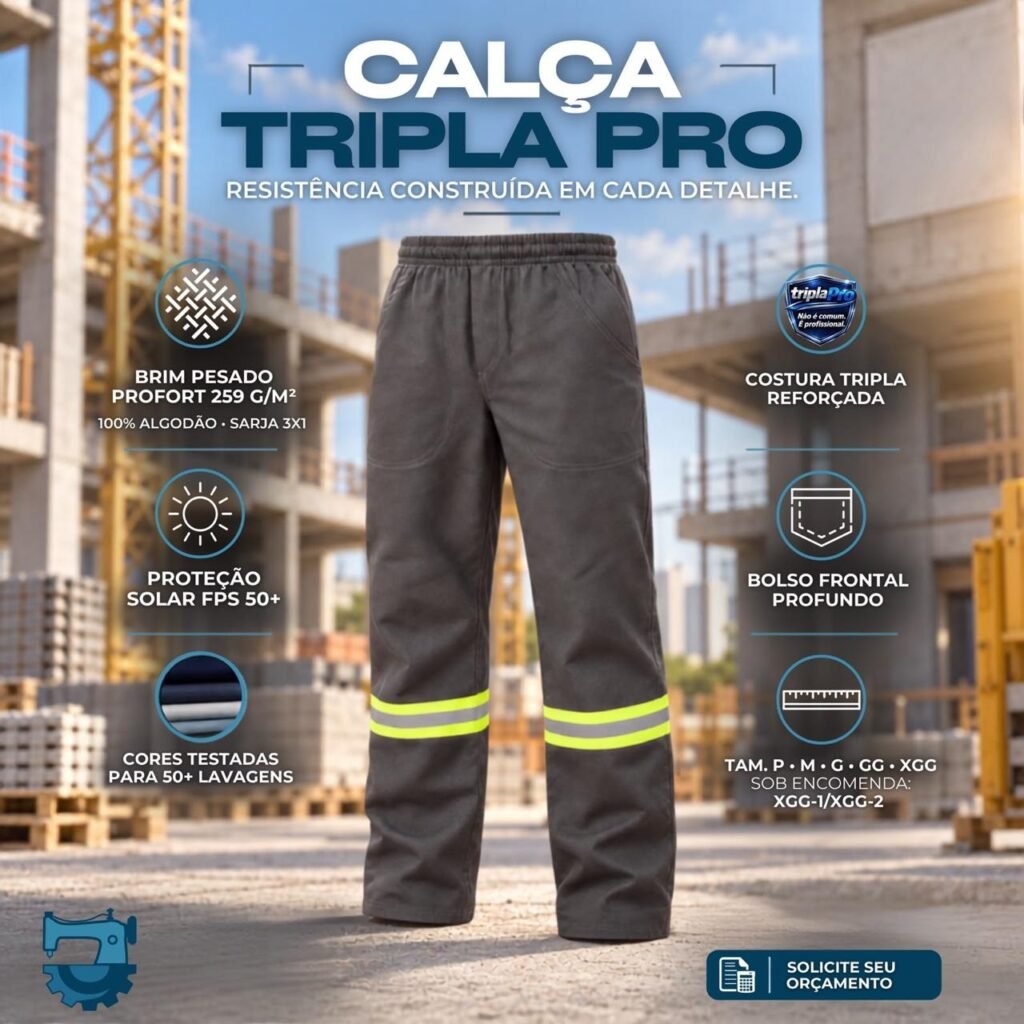 Costura Reforcada em Uniformes de Brim